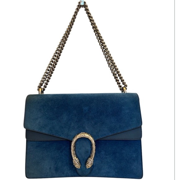 Gucci Dionysus Blue Suede Bag - Picture 1 of 9